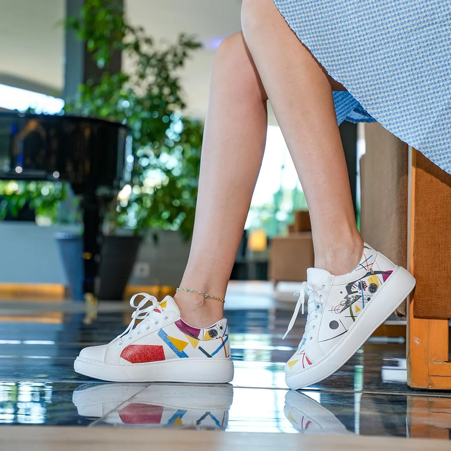 Wedge Platform Sneakers for Women - Handmade Vegan Leather, Unique Chunky Sneakers