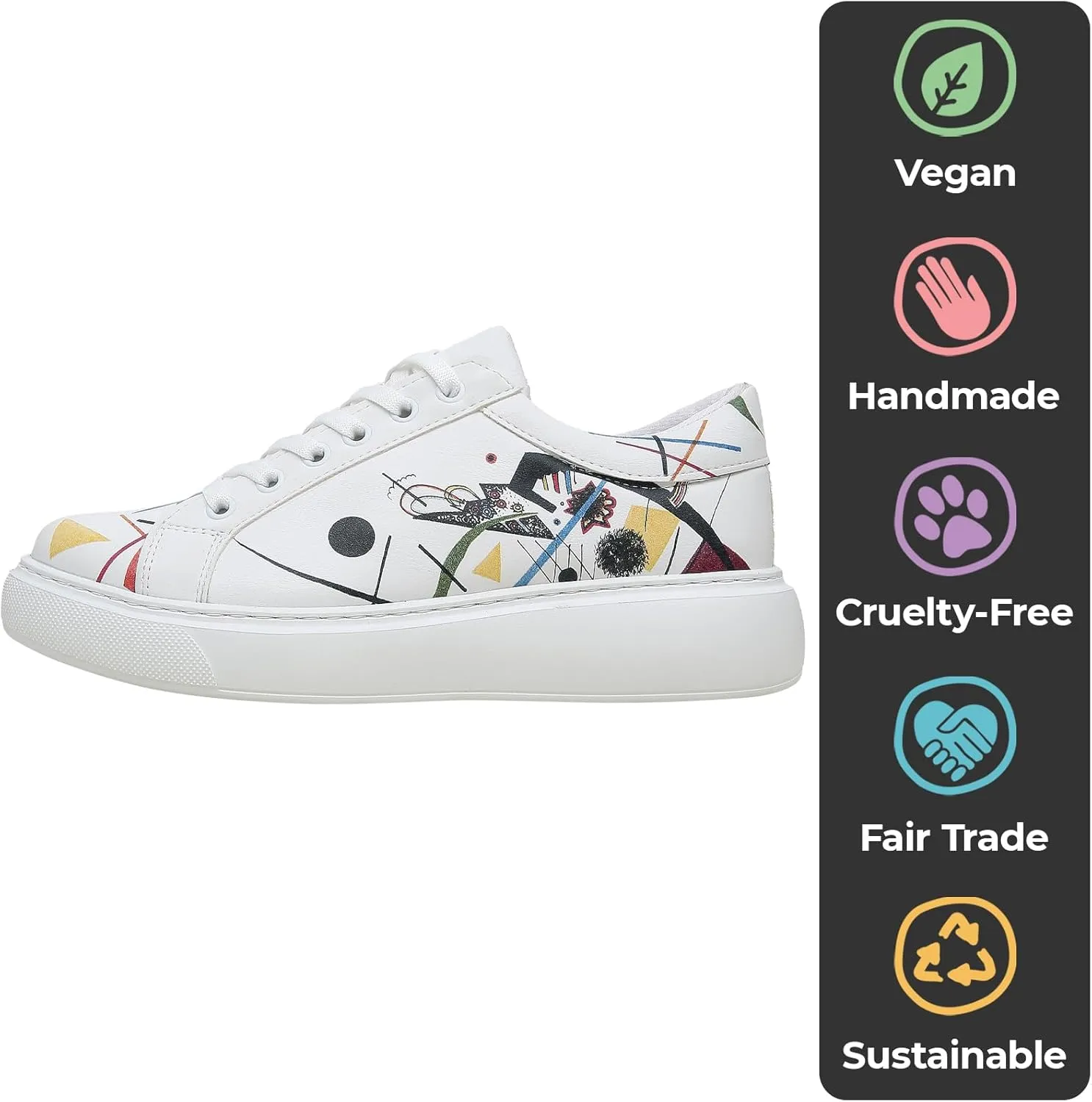 Wedge Platform Sneakers for Women - Handmade Vegan Leather, Unique Chunky Sneakers