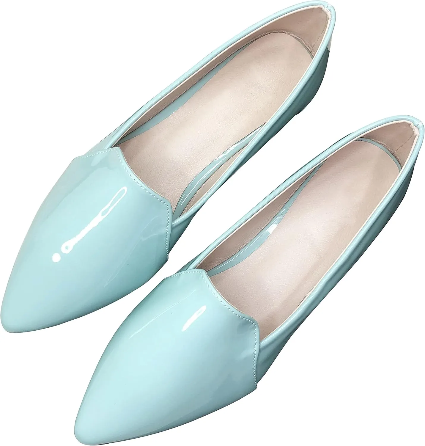 WENJIAZHIZHI Ballet Flats for Women Comfortable Women's Flats Memory Foam Slip on Pointed Toe Flats Shoes Women Solid