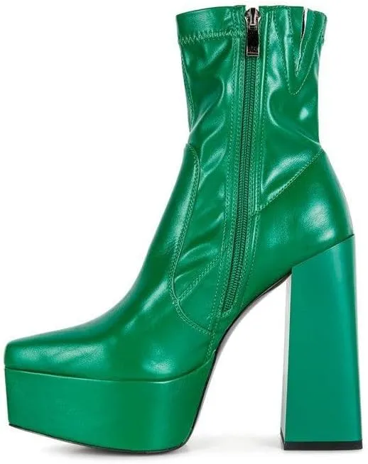 Whippers Patent Pu High Platform Ankle Boots
