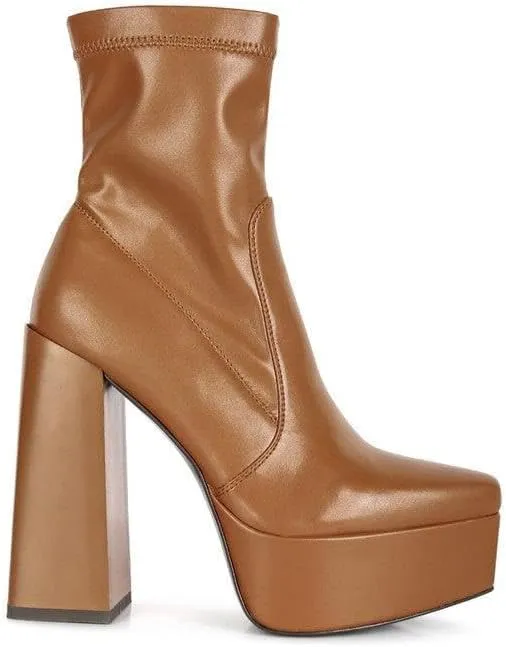 Whippers Patent Pu High Platform Ankle Boots