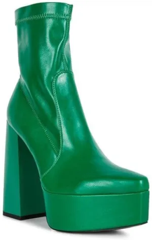 Whippers Patent Pu High Platform Ankle Boots