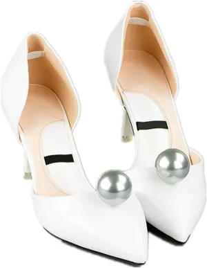 White Purple Pearl Wedding Bridal Shoe Clips Simple Removable Pair Accessories Jewelry