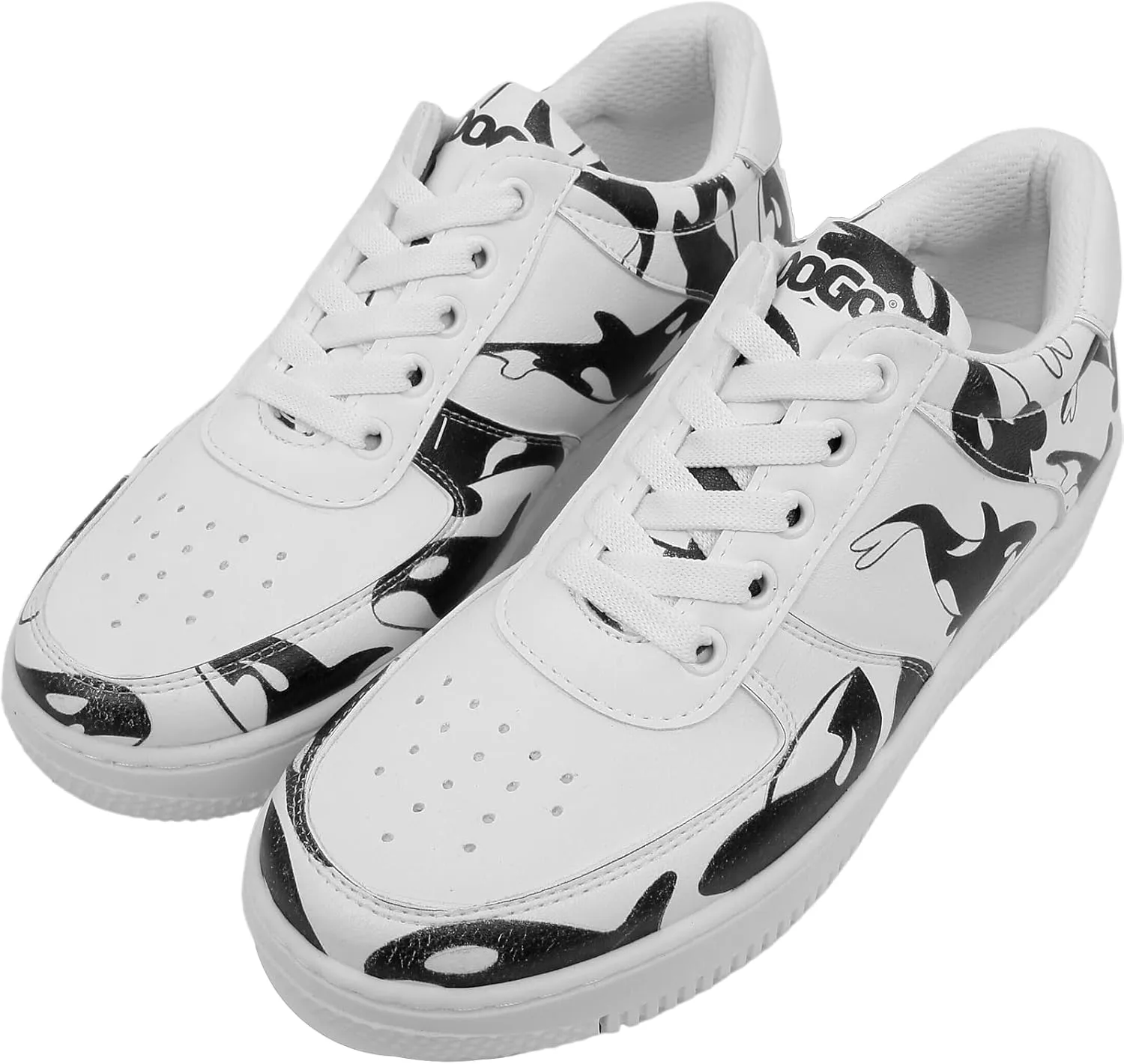 White Sneakers for Women - Handmade Women's Fashion Sneakers, Vegan Leather and Unique Design Dice Sneakers