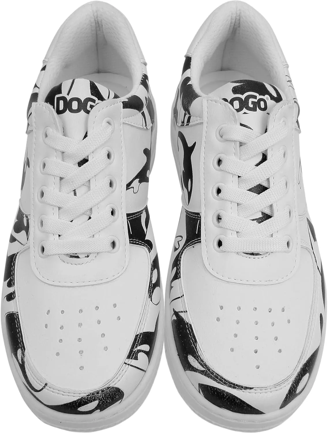 White Sneakers for Women - Handmade Women's Fashion Sneakers, Vegan Leather and Unique Design Dice Sneakers