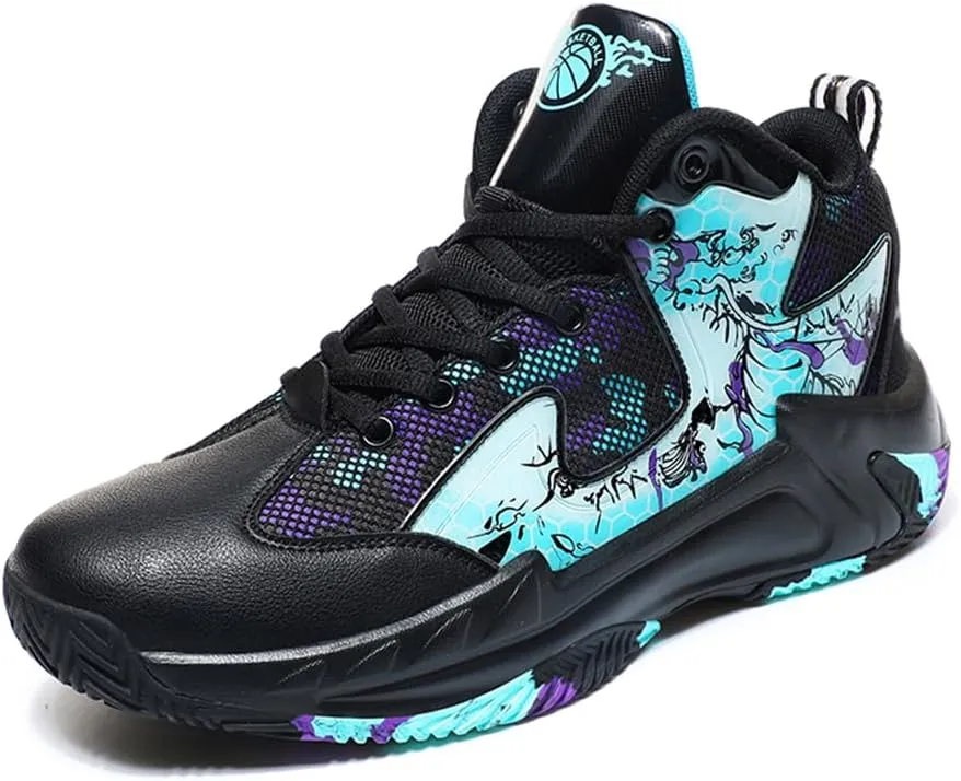 WILTENA Womens Mesh Breathable Basketball Shoes Mens Anti Slip Sneakers Unisex Fashion Running Sneakers Colorful Painting Sports Shoes