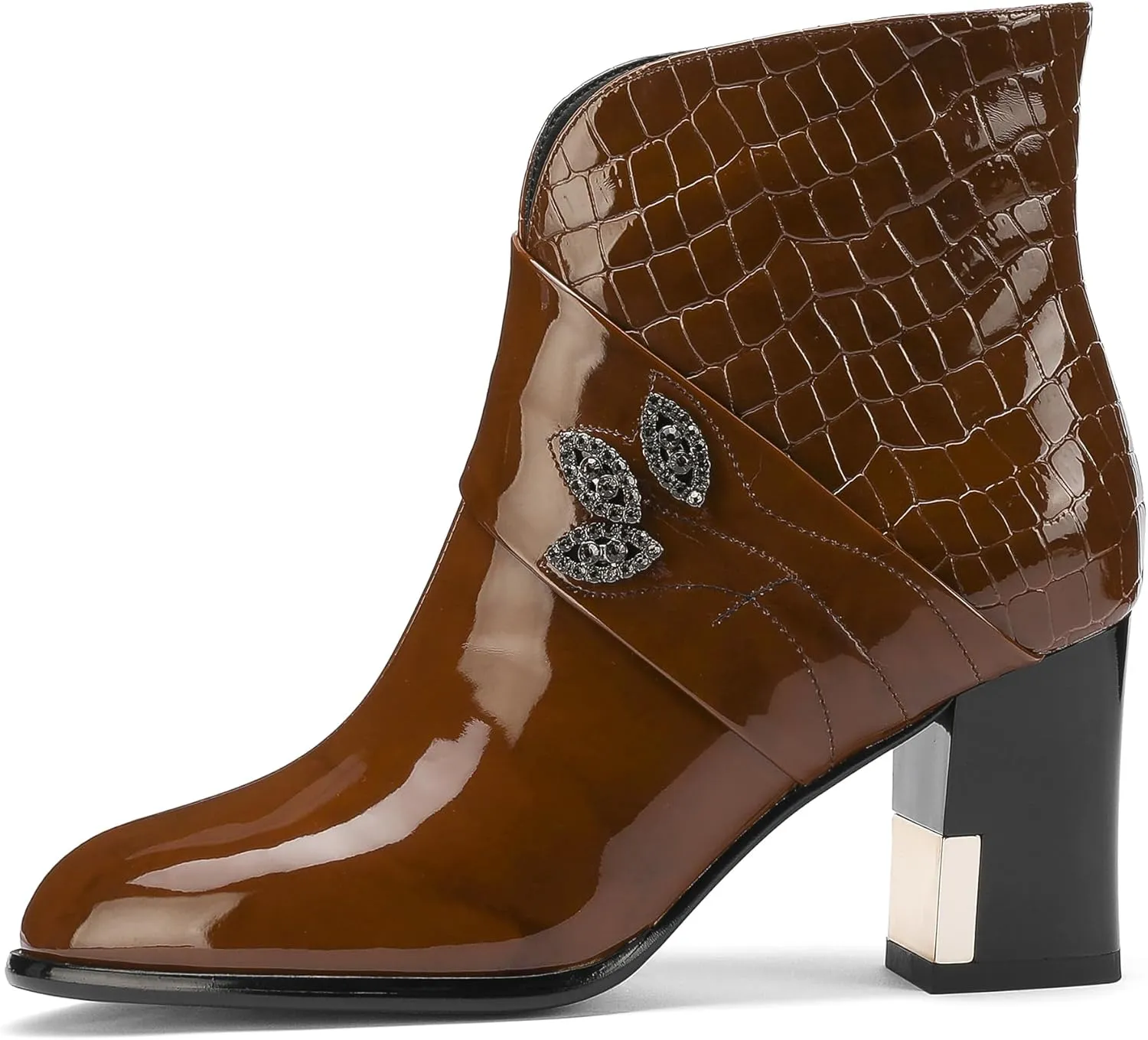Winter Boots for Women 2025 High Heel Waterproof Shoes Extra Wide Calf Cowboy Rain Snow Chelsea Mid Short Cowgirl Western Chunky Slip On Comfortable Dress Fashion Booties