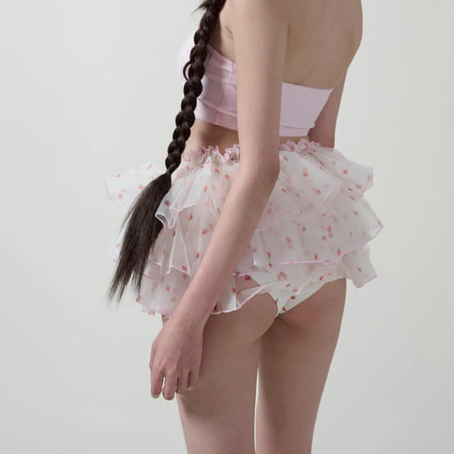 Woman Sexy Layered Ruffled Mini Skirt High Waist Mesh Tulle Tutu Skirt Sweet A Line Skirt y2k Lace Trim Skirts
