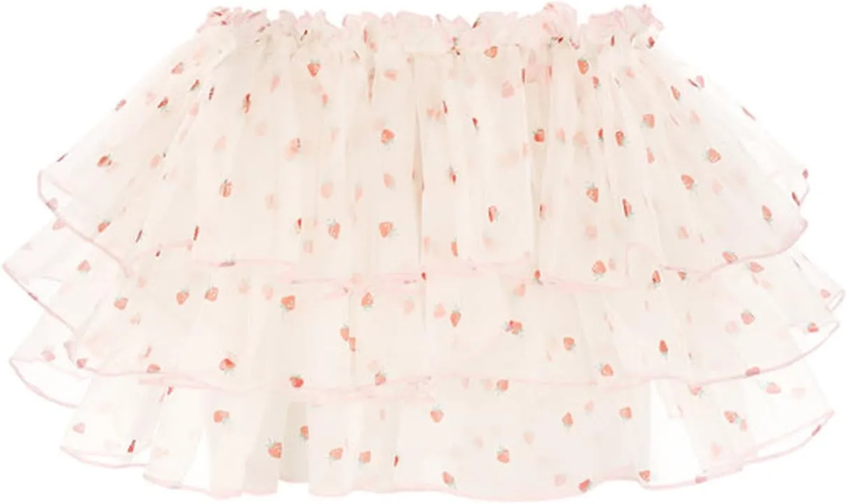 Woman Sexy Layered Ruffled Mini Skirt High Waist Mesh Tulle Tutu Skirt Sweet A Line Skirt y2k Lace Trim Skirts
