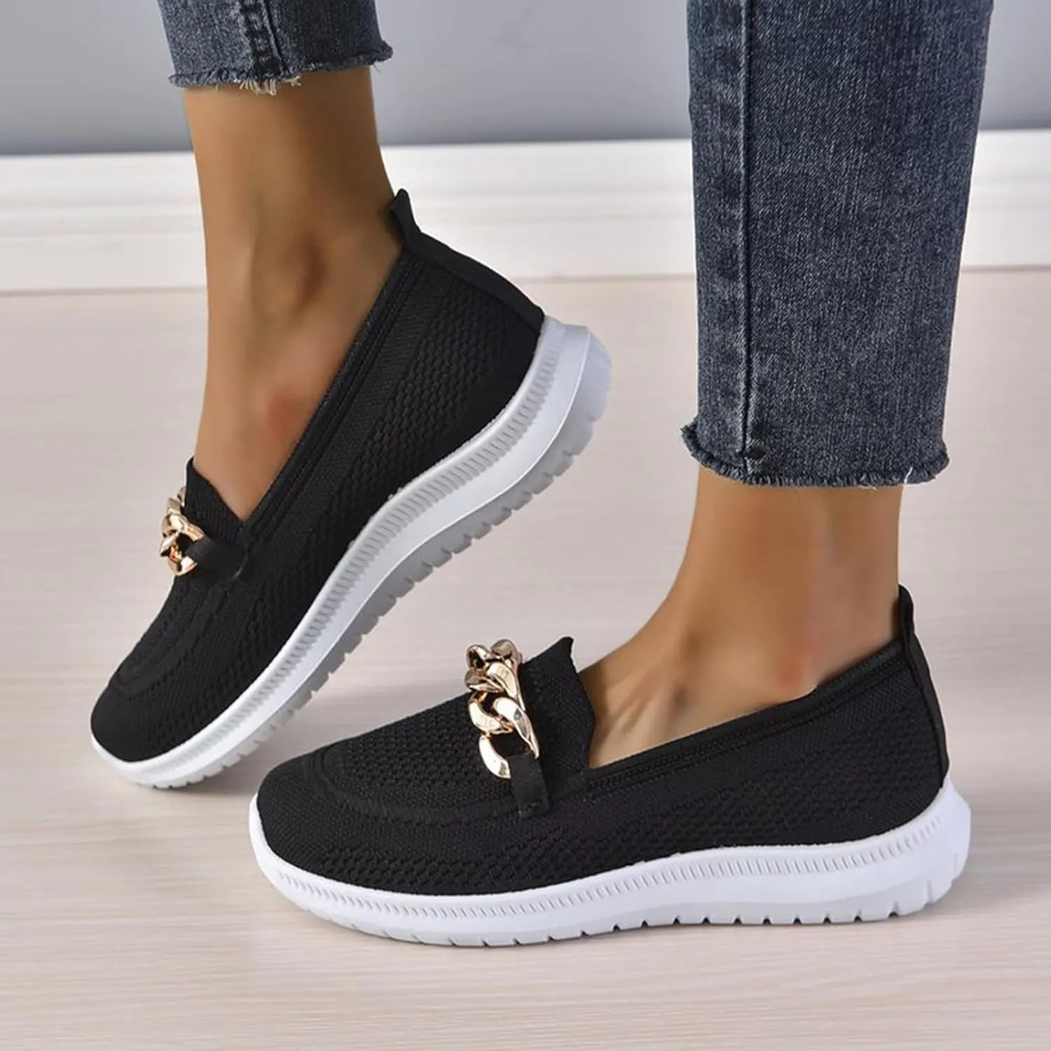 Women Casual Slip On Sneakers Lightweight Walking Shoes Comfortable Canvas Flats Non Slip Breathable Loafers