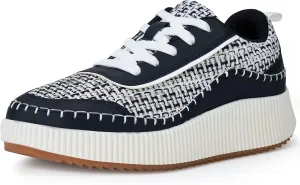 Women Crochet Platform Chunky Sneakers Comfortable Casual Tennis Shoes Fashion Sneaker Chunky Walking Shoes