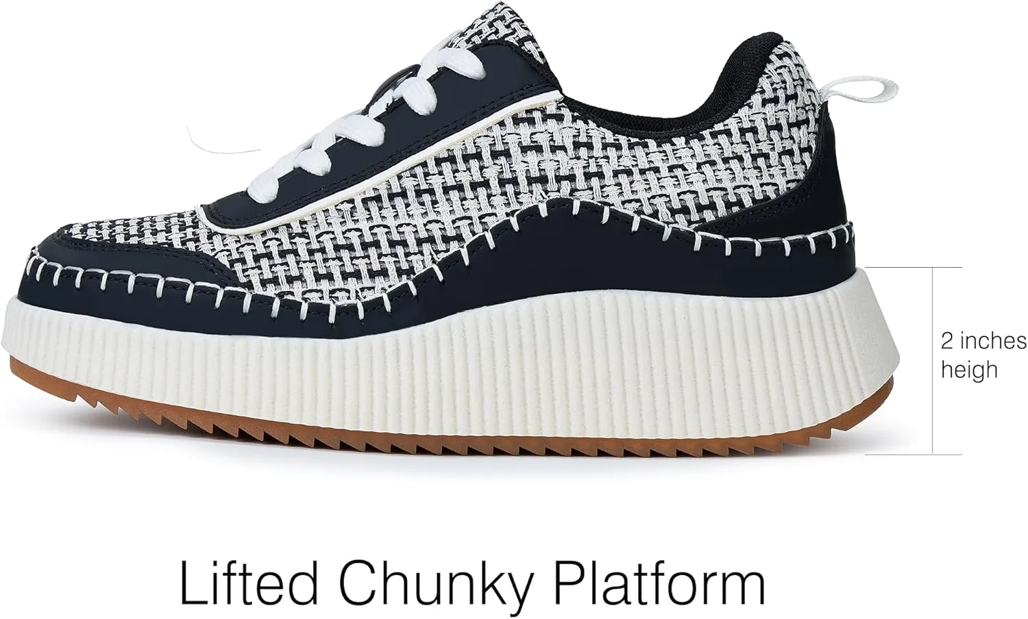 Women Crochet Platform Chunky Sneakers Comfortable Casual Tennis Shoes Fashion Sneaker Chunky Walking Shoes