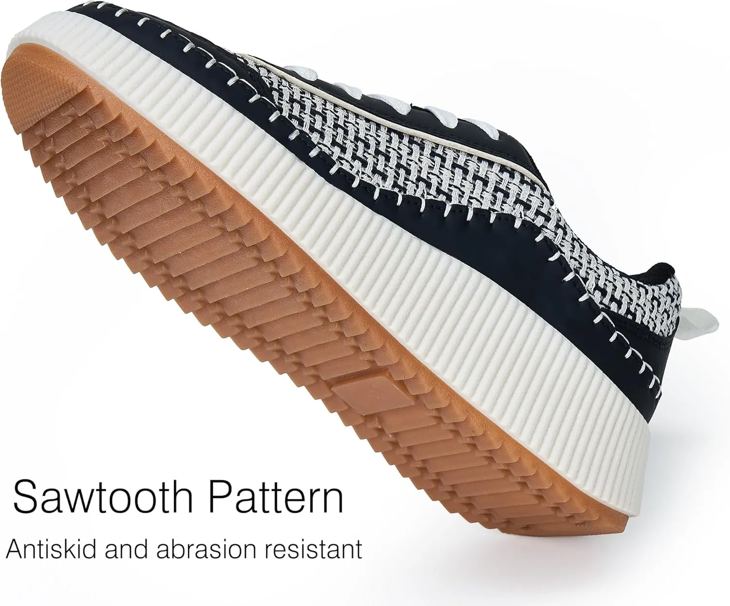Women Crochet Platform Chunky Sneakers Comfortable Casual Tennis Shoes Fashion Sneaker Chunky Walking Shoes