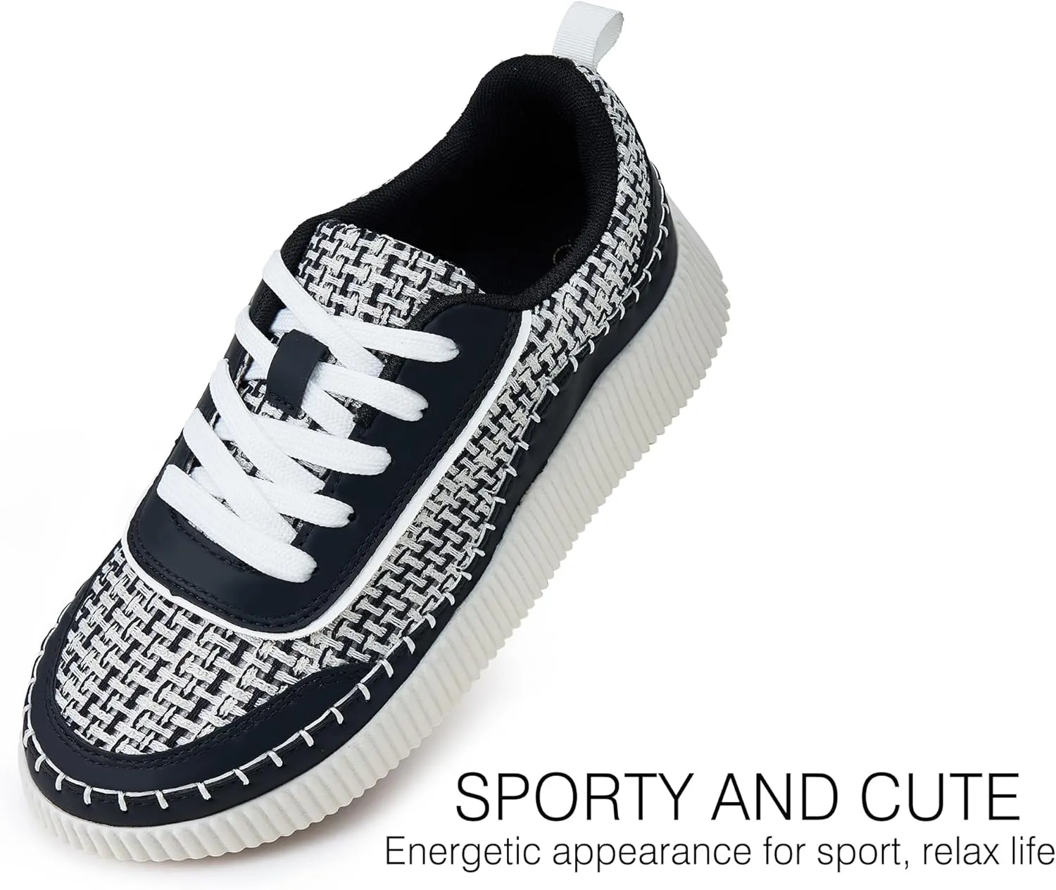 Women Crochet Platform Chunky Sneakers Comfortable Casual Tennis Shoes Fashion Sneaker Chunky Walking Shoes