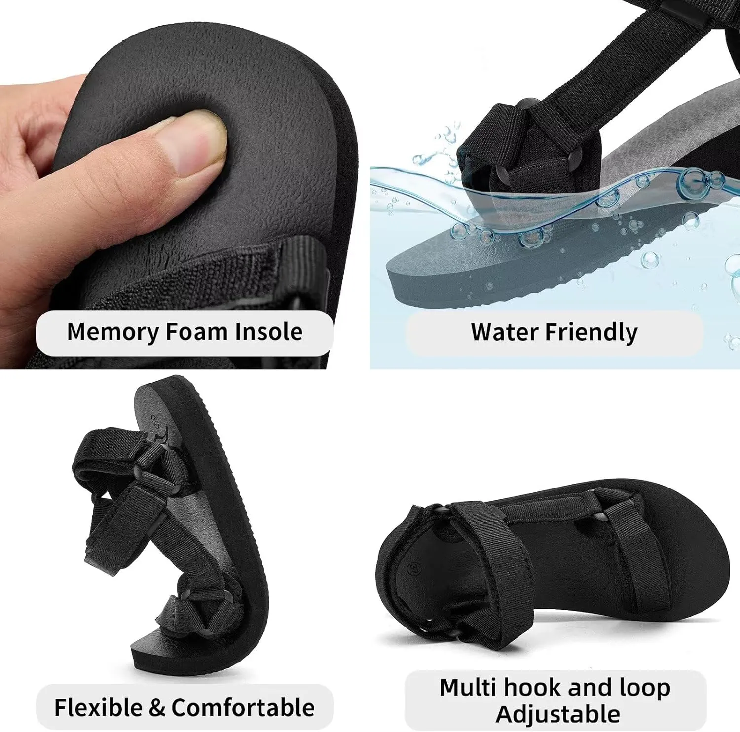Women Hiking Sandals Casual Lightweight Water Sandal With Arch Support Yoga Mat Insole Outdoor Sport Beach Shoes