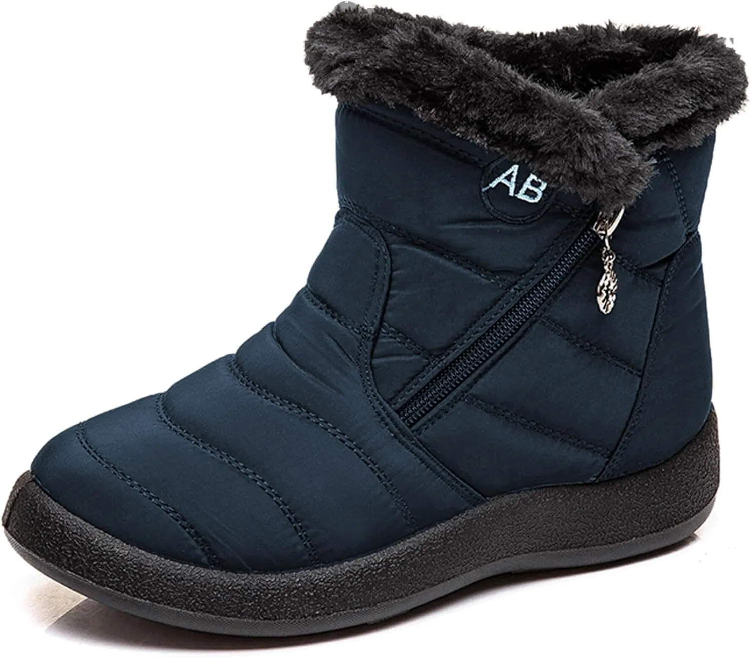 Women Snow Boots Side Zipper Keep Warm Comfortable Waterproof Casual Ankle Shoes
