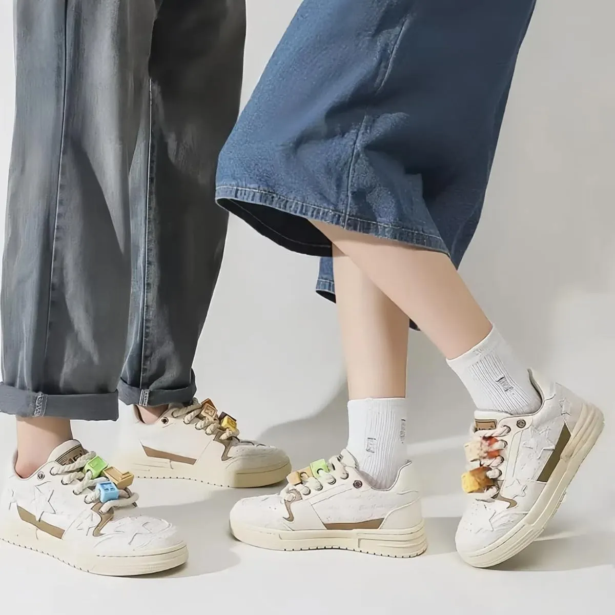 Women Y2K Chunky Sneakers, Star Patch Platform Shoes, Retro Streetwear Dopamine Colors Rich Block Charm Teens