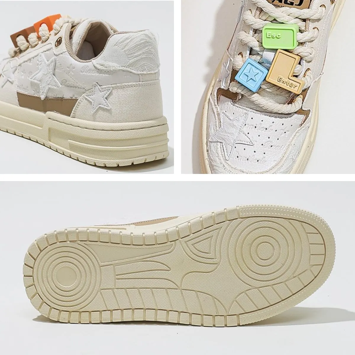 Women Y2K Chunky Sneakers, Star Patch Platform Shoes, Retro Streetwear Dopamine Colors Rich Block Charm Teens
