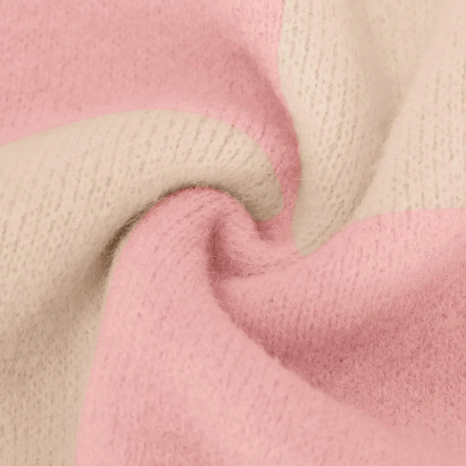 Women's 2024 Fall Fashion Long Sleeve Crewneck Sweaters Color Block Ribbed Knit Loose Pullover Sweater Tops Winter
