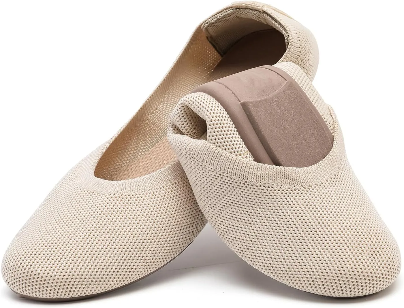 Women's Ballet Flats Dress Shoes for Women, Women Classic Round Toe Slip On Flat Walking Shoes, Women Casual Comfortable Soft Knit Black Leopard Flats Shoes