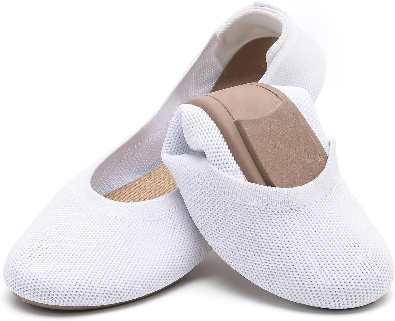 Women's Ballet Flats Dress Shoes for Women, Women Classic Round Toe Slip On Flat Walking Shoes, Women Casual Comfortable Soft Knit Black Leopard Flats Shoes