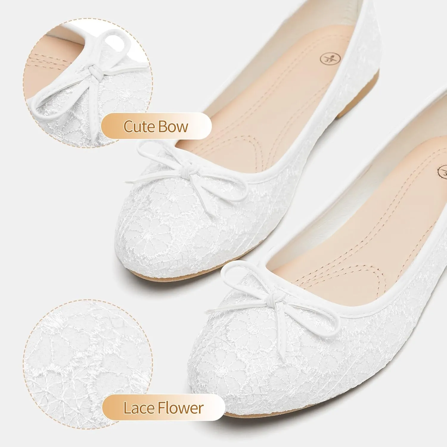 Womens Black Ballet Flats Shoes,Point Toe Shoes Comfortable Dressy,Slip On Casual Flats with Bow for Women