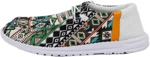 Women's Bohemian Design Sneakers Loafers Lace-up Adjustable Artistic Geometric Patterns Canvas Cushion Sole Orthopedic Reduces Fatigue Casual Comfy Daily Drive Wear