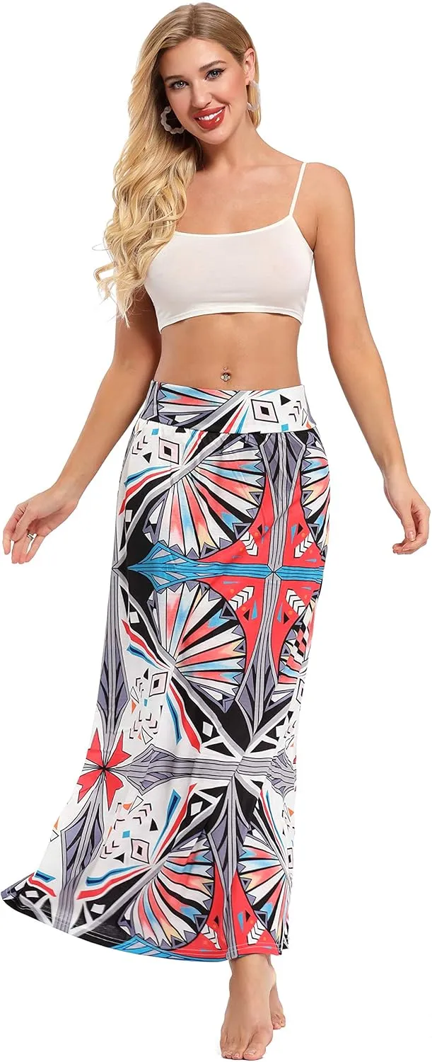 Women's Bohemian Print Long Maxi Skirt