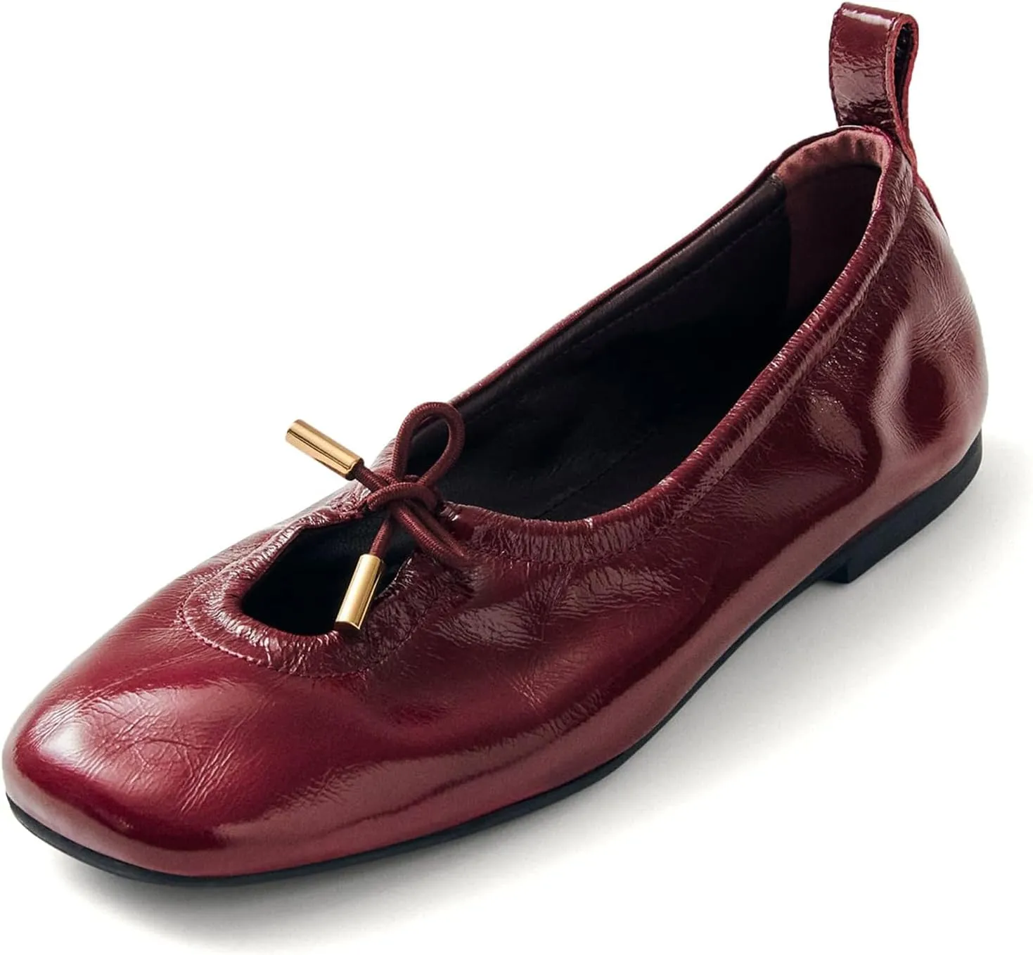 Womens Bow Ballet Flats Cute Square Toe Lace Up Bow Mary Jane Flats Slip On Casual Mary Ballerina Shoes