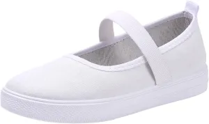 Women's Canvas Mary Jane Flats Shoes Round Toe Lightweight Orthotic Shoes with Arch Support Comfort Casual Nurse Work Flats