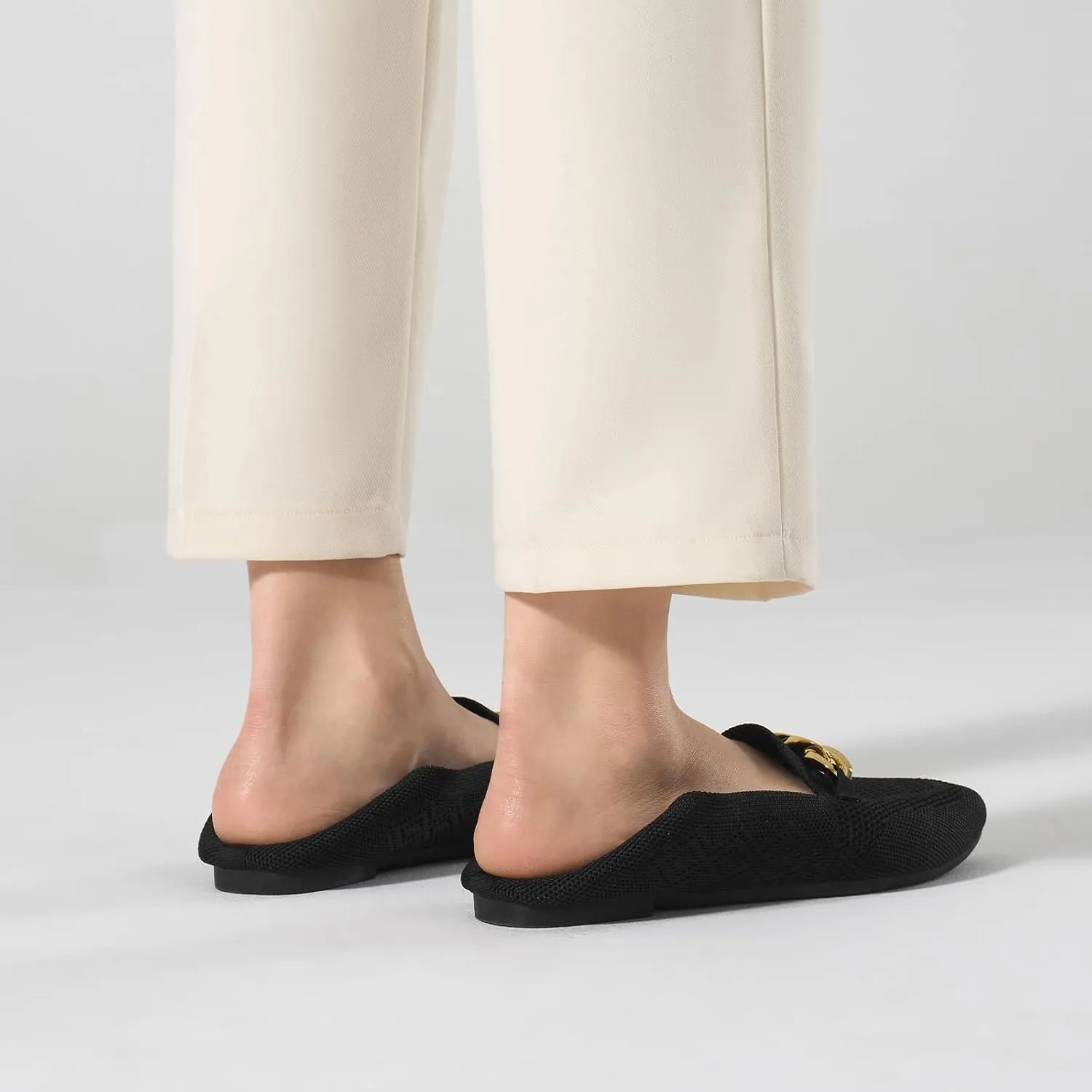 Womens Casual Loafers Comfortable Breathable Knit Loafers Lightweight Pointed Toe Flats for Women