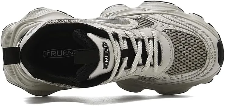 Women's Chunky Retro Sneakers Spring Fashion Breathable Mesh Platform Casual Dad Shoes Lace Up Comfortable Daily Wear Thick Sole Lightweight Trendy Street Style Shoes for Young Outfit