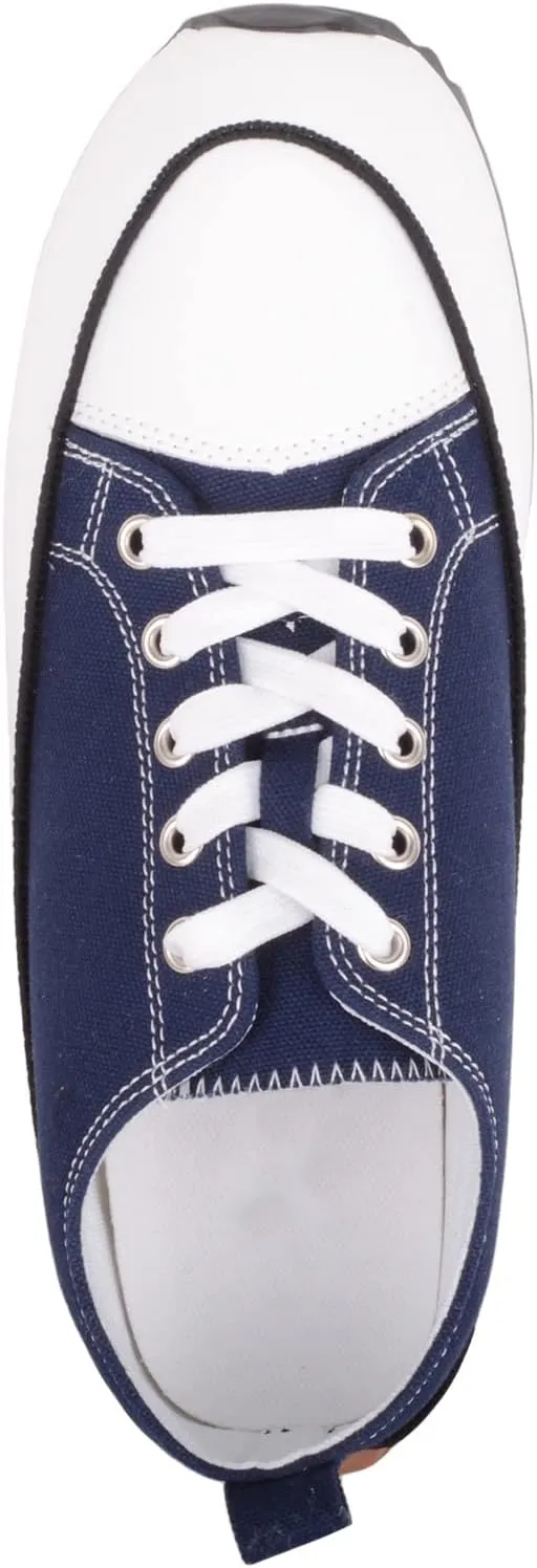 Womens Easy Lace Up Low Top Canvas Chunky Sole Trainers Sneakers