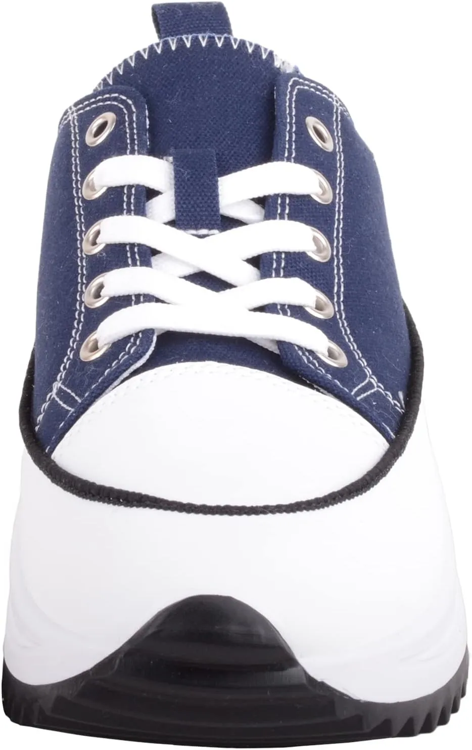Womens Easy Lace Up Low Top Canvas Chunky Sole Trainers Sneakers