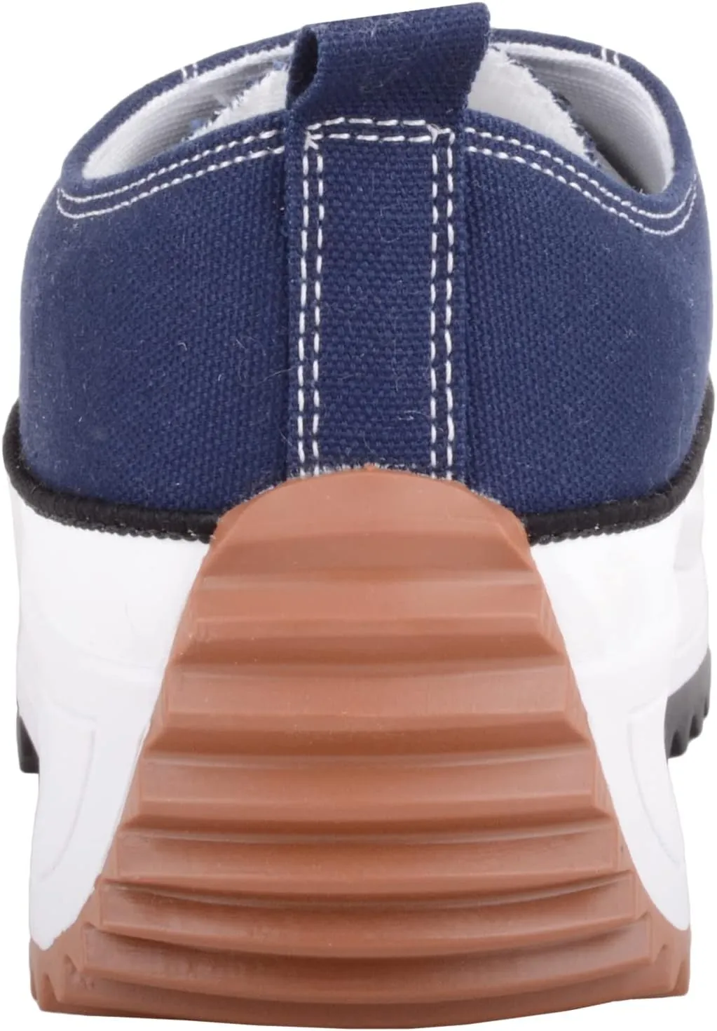 Womens Easy Lace Up Low Top Canvas Chunky Sole Trainers Sneakers