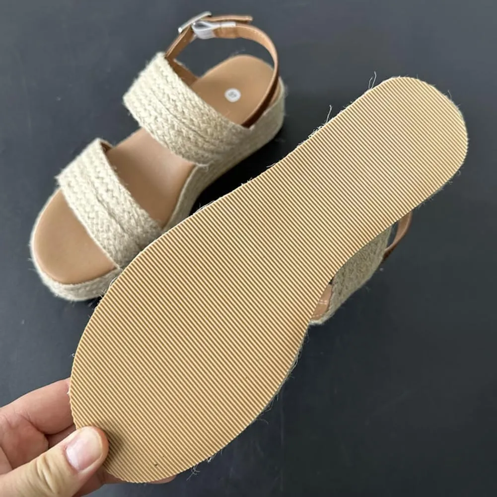 Women's Espadrille Platform Sandal with Adjustable buckle Wedges Slides Beach Summer Sandals 2025