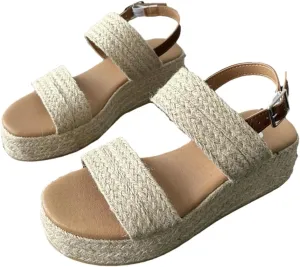 Women's Espadrille Platform Sandal with Adjustable buckle Wedges Slides Beach Summer Sandals 2025