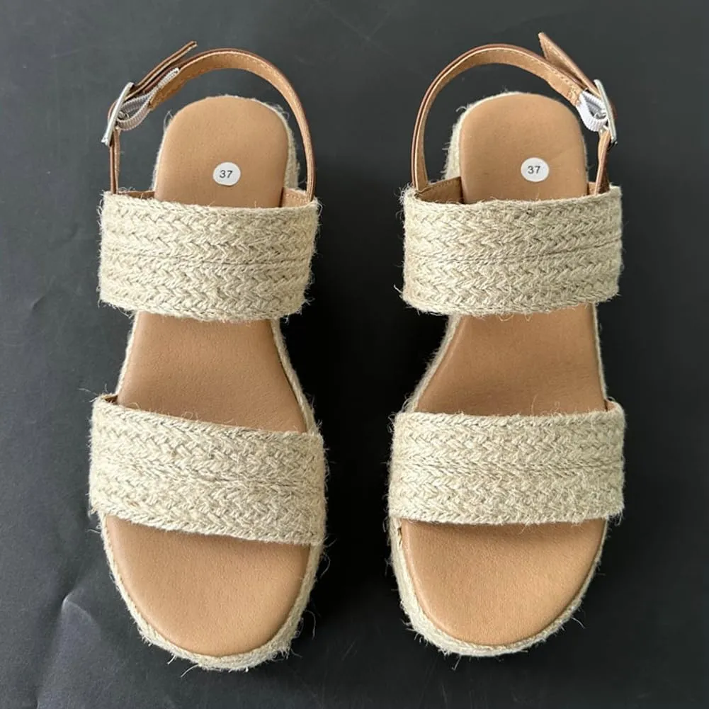 Women's Espadrille Platform Sandal with Adjustable buckle Wedges Slides Beach Summer Sandals 2025
