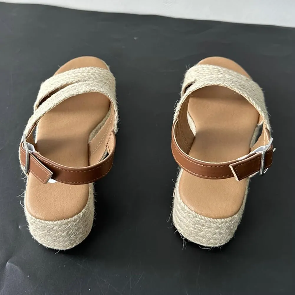Women's Espadrille Platform Sandal with Adjustable buckle Wedges Slides Beach Summer Sandals 2025