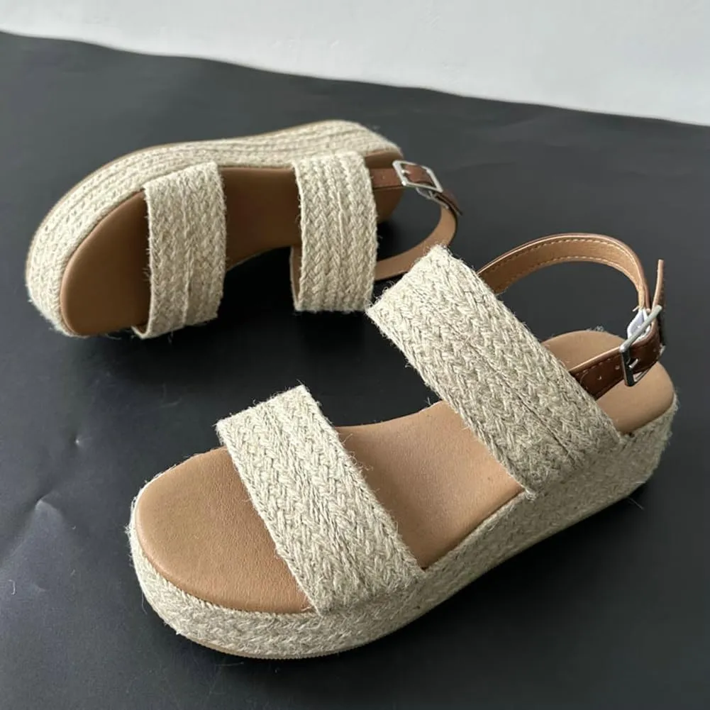 Women's Espadrille Platform Sandal with Adjustable buckle Wedges Slides Beach Summer Sandals 2025