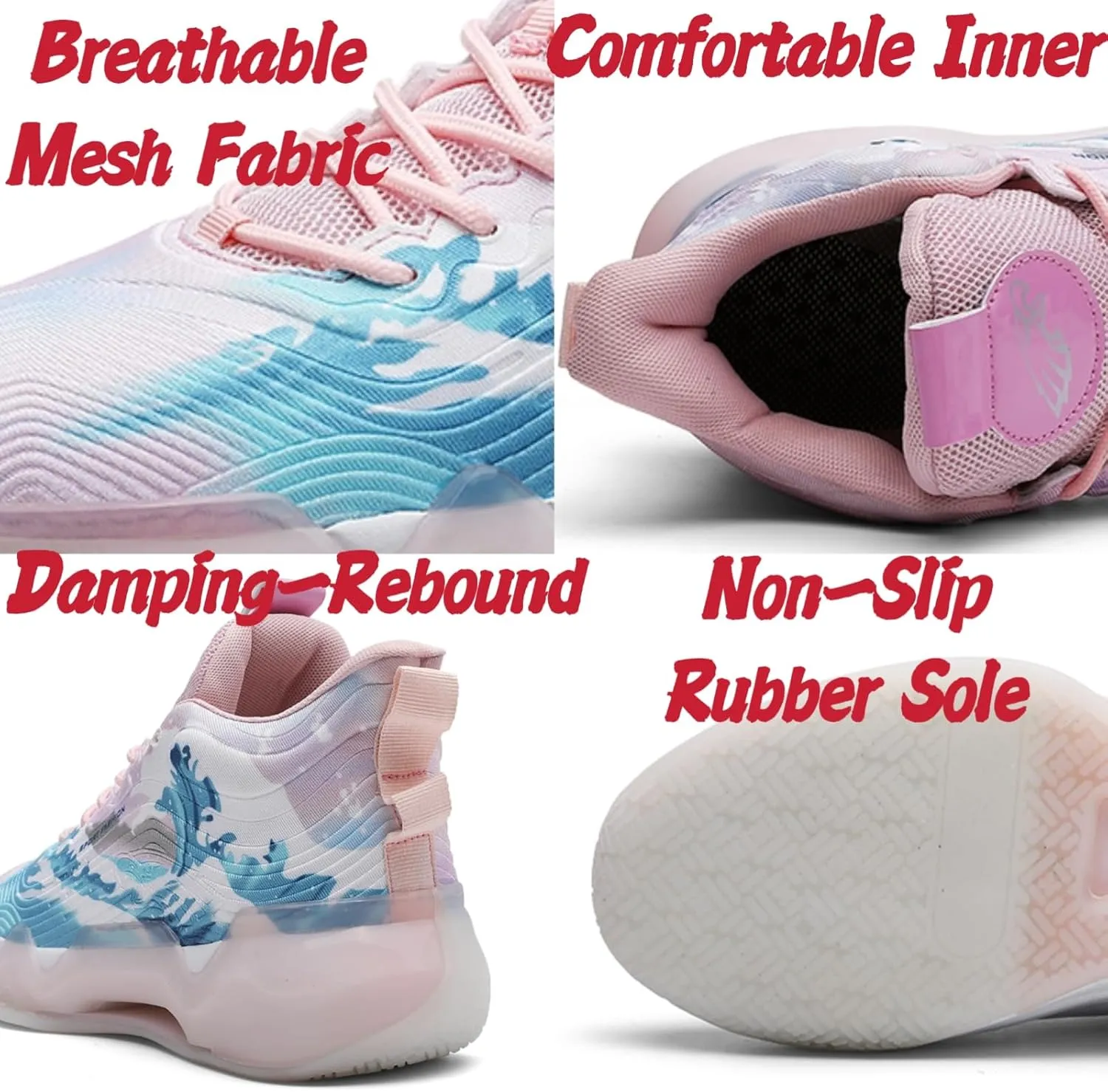 Womens Fashion Colorful Painting High Top Basketball Shoes Casual Lace Up Running Sneakers Tennis Outdoor Sport Shoes
