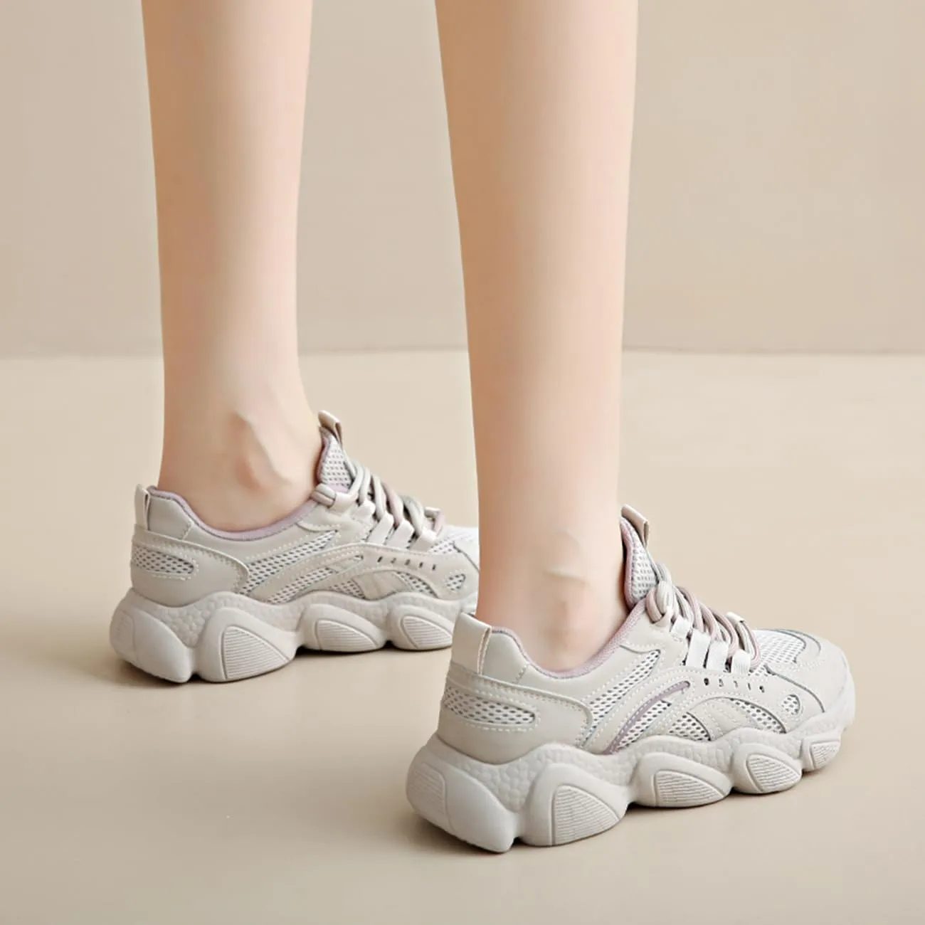 Women's Fashion Platform Sneakers Colorful Breathable Mesh Casual Jogging Walking Shoes