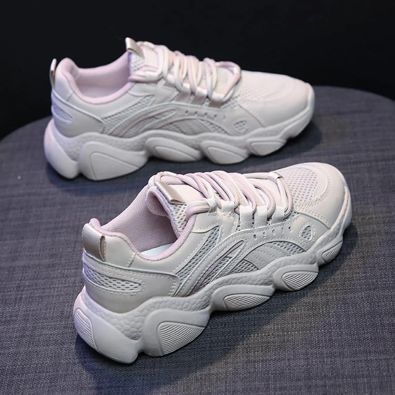 Women's Fashion Platform Sneakers Colorful Breathable Mesh Casual Jogging Walking Shoes