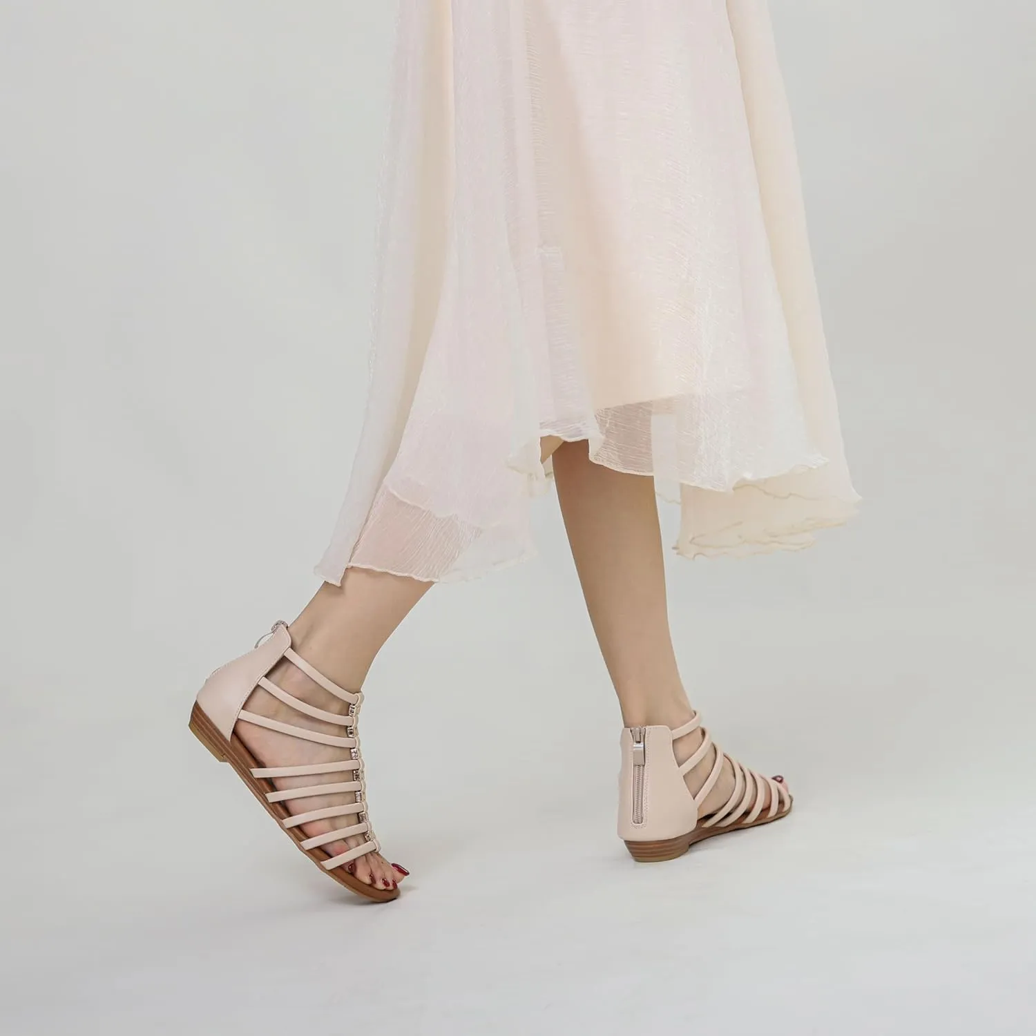 Women's Flat Sandals Comfortable Breathable Straps Sandal Lightweight Sandals Casual Summer Outfits Everyday Walking