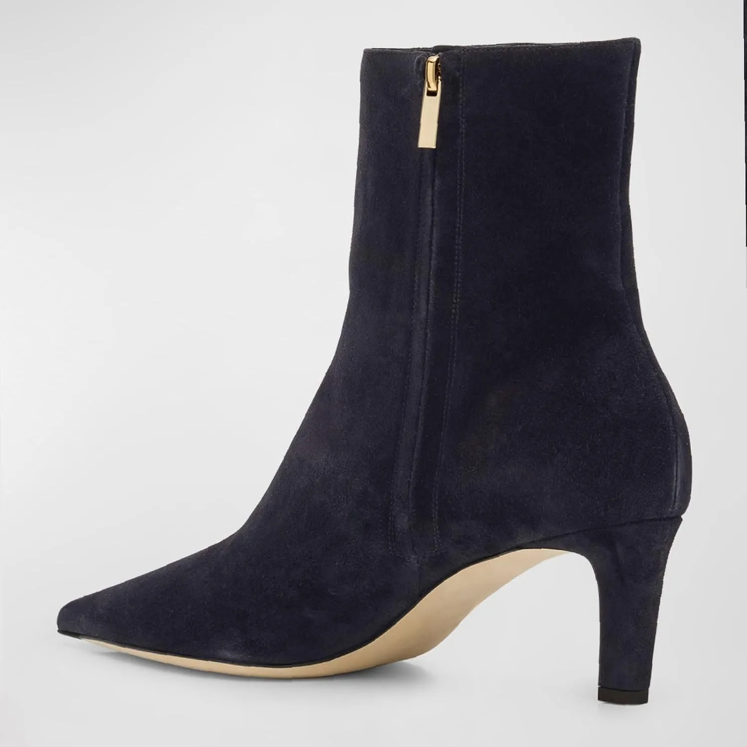 Women's High Heel Pointed Toe Block Heel Ankle Boots Fashion Suede Side Zipper Dressy Heeled Bootie Fall Winter Office Wedding Chunky Heel Booties for Ladies