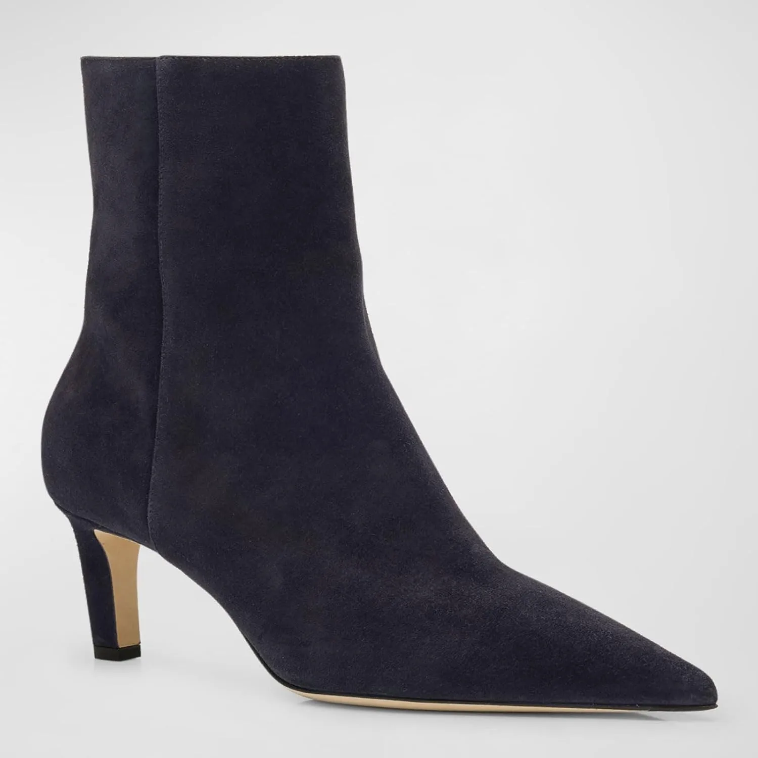 Women's High Heel Pointed Toe Block Heel Ankle Boots Fashion Suede Side Zipper Dressy Heeled Bootie Fall Winter Office Wedding Chunky Heel Booties for Ladies