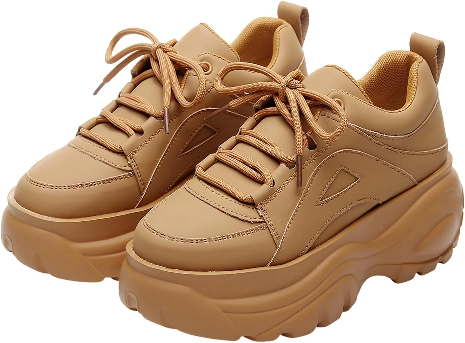 Women's High Platform Chunky Sneakers Lace-up Casual Dad Shoes