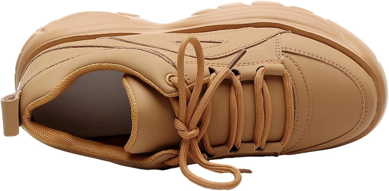 Women's High Platform Chunky Sneakers Lace-up Casual Dad Shoes