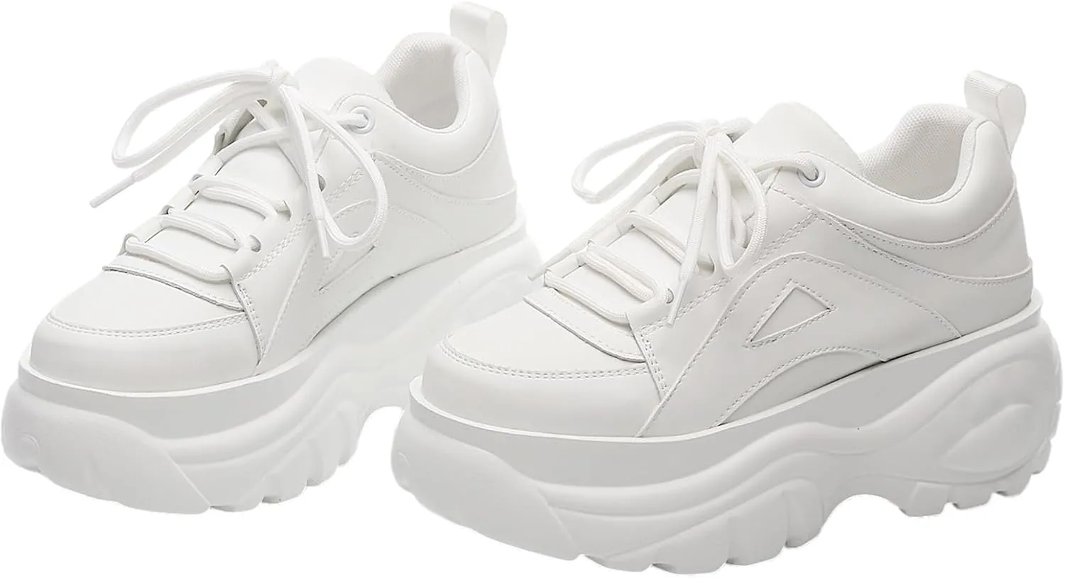 Women's High Platform Chunky Sneakers Lace-up Casual Dad Shoes
