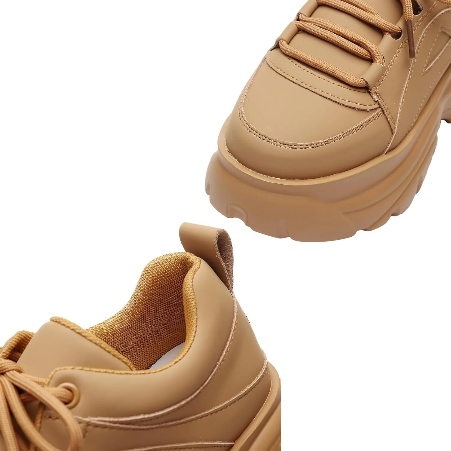 Women's High Platform Chunky Sneakers Lace-up Casual Dad Shoes